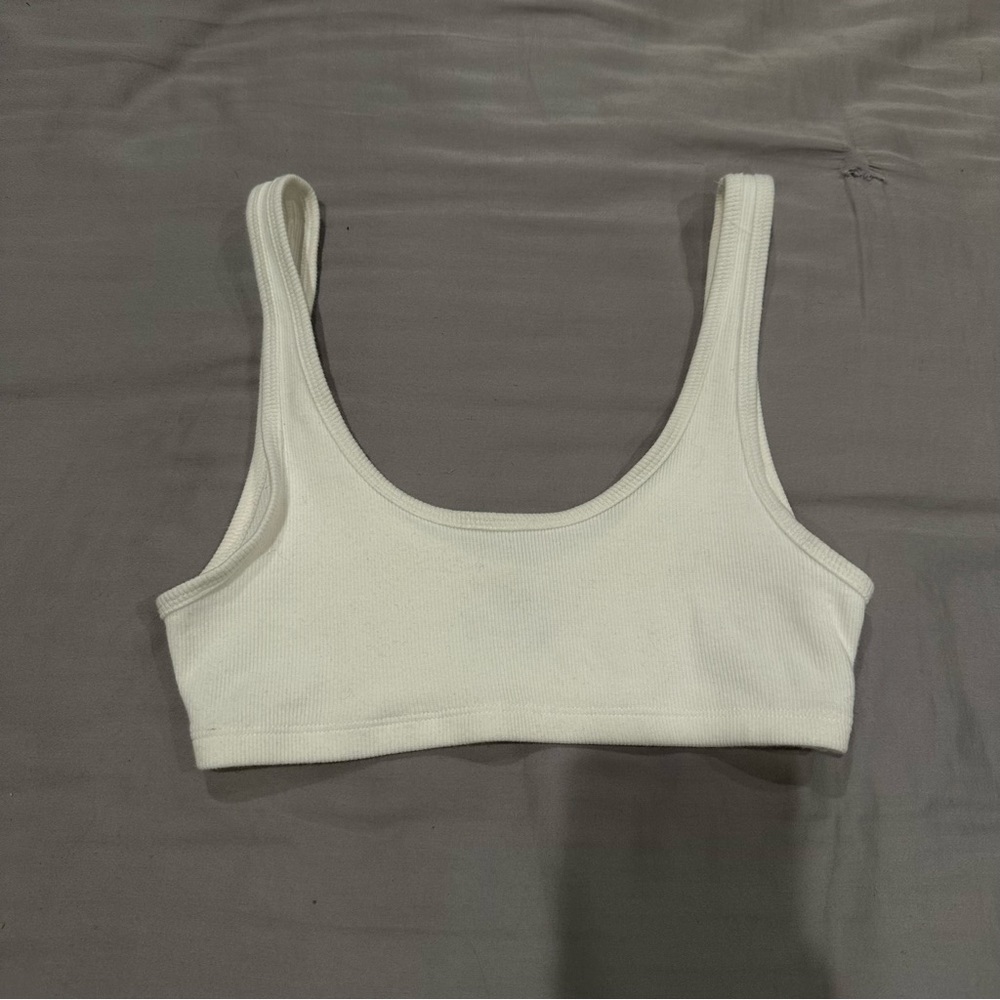 Aritzia TNA White Tank Bralette